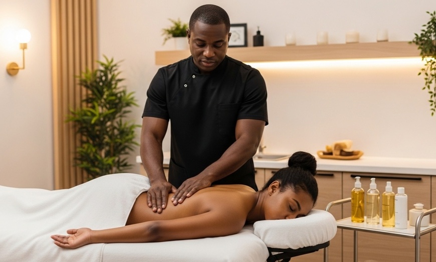 Image 1: 60 or 90-Minute Deep Tissue Massage with Back Mask and Hot Towel 
