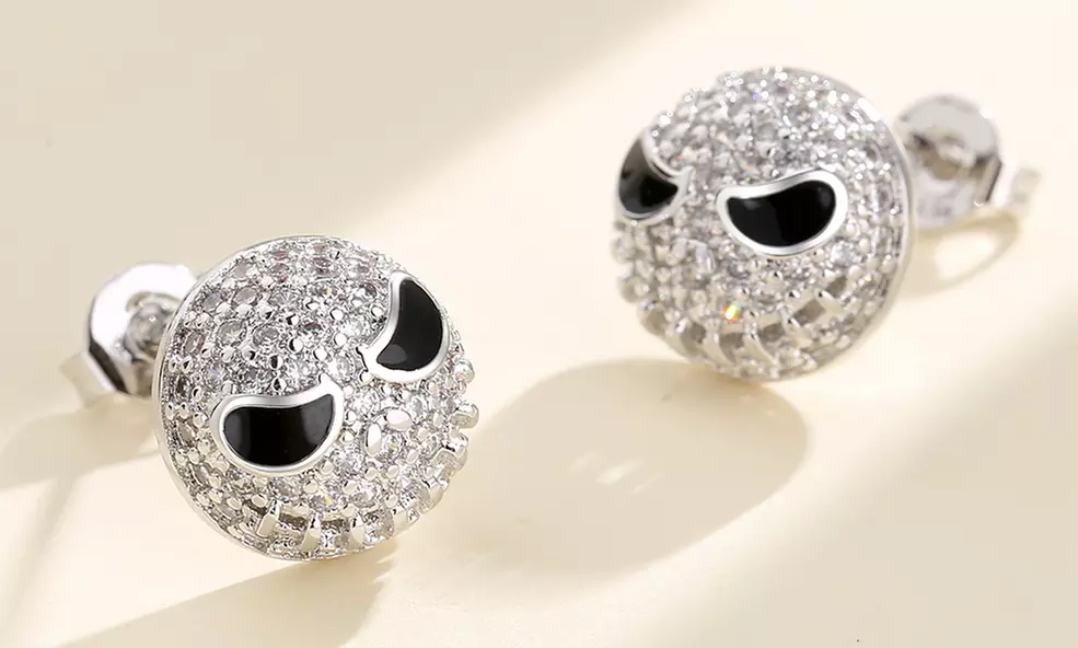 Night Before Christmas Earrings with crystals  in White Gold - Primary Image