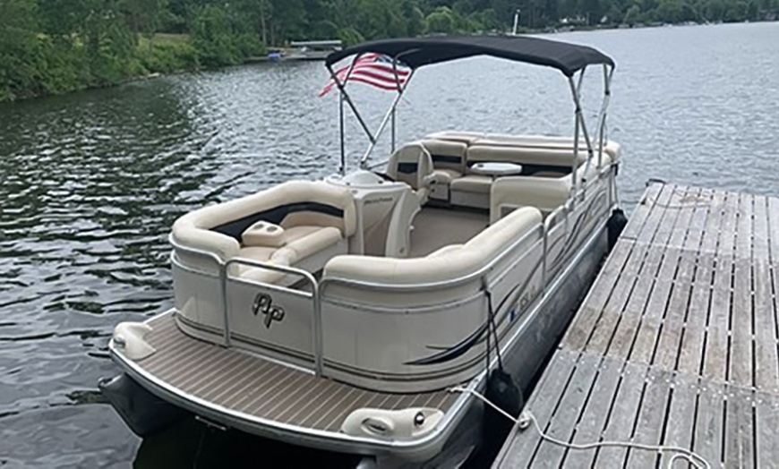 Image 6: 8-Hour Double Decker Pontoon Rental with Slide - Up to 15 People