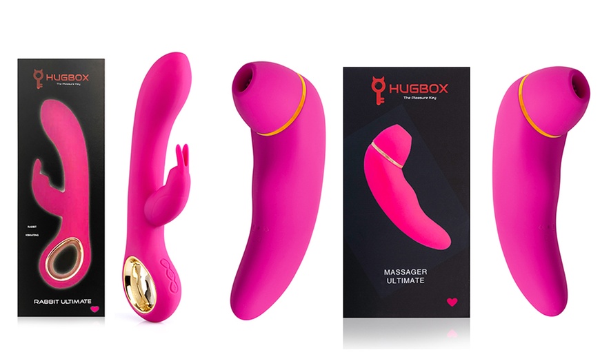 Image 2: Coffret stimulateur clitoridien et vibromasseur Rabbit de Hugbox