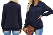 Elings Women Quilted Zip Up Pockets Lightweight Sweatshirt Jacket (S-XL) - Second Medium