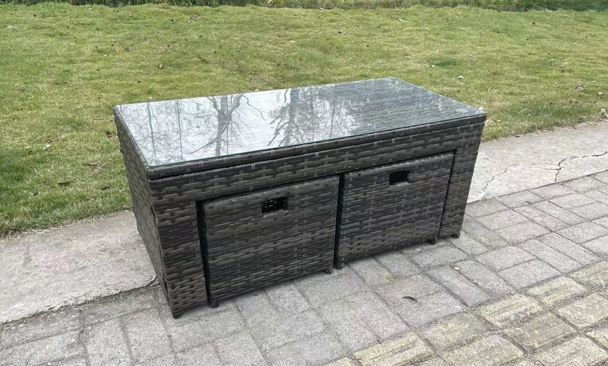 Image 3: Fimous 8 Seater Rattan Effect Sofa Set With Side and Coffee Table