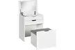 HomCom Dressing Table with Flip-up Mirror and Storage Stool - Second Medium
