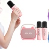 Image 2: Mini Bluetooth Karaoke Machine with 2 Wireless Microphones
