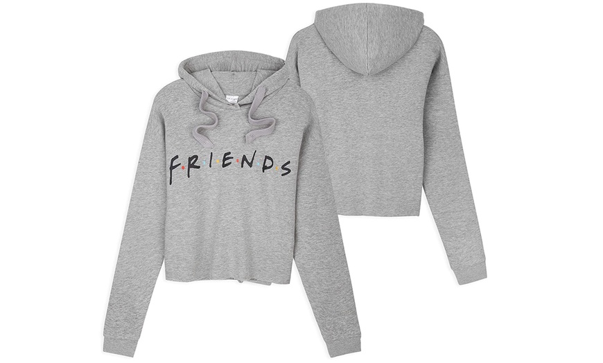 Image 3: Girls' Friends-Themed Cropped Hoodie