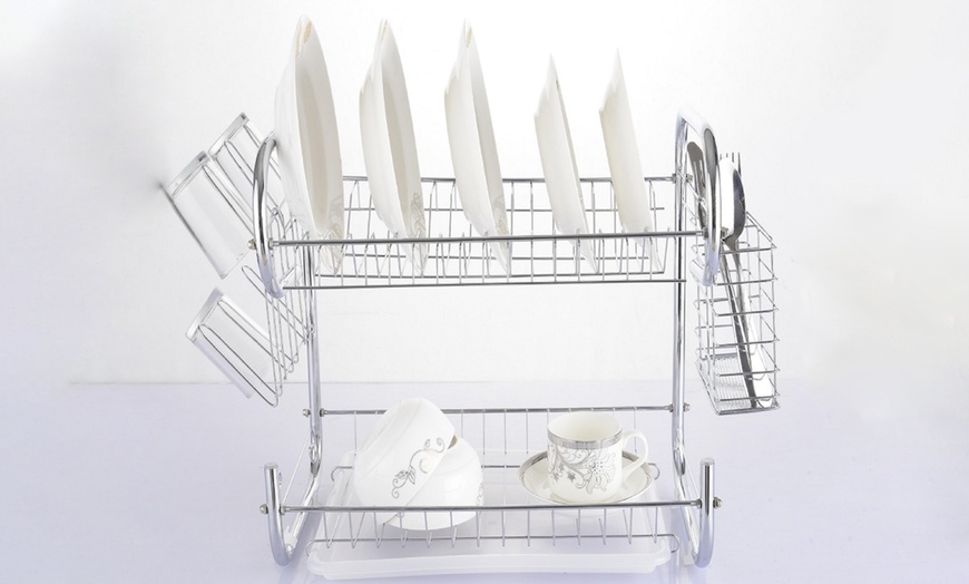 Image 10: Two-Tier Dish Drainer