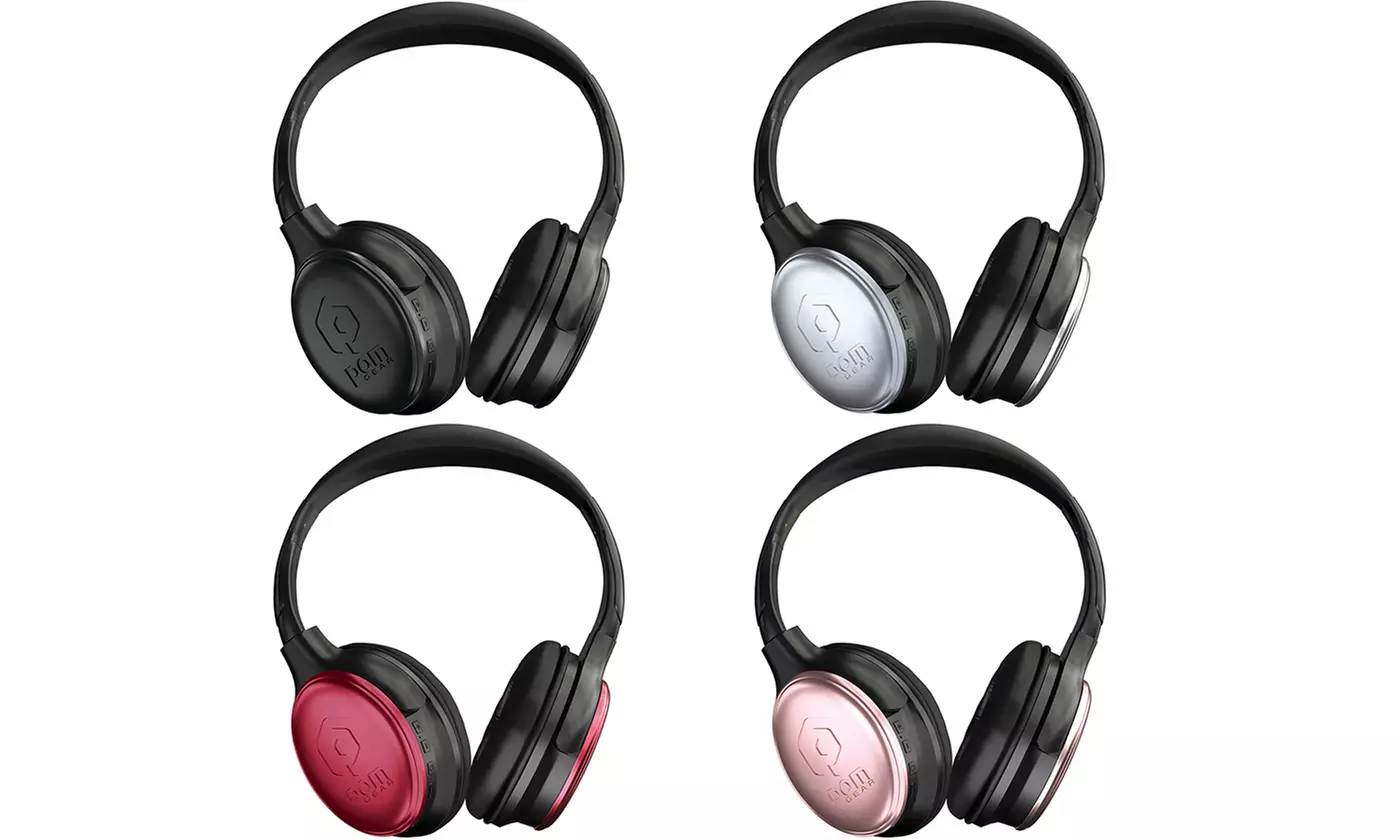 POM Gear P3 P2G-P300 Noise-Isolating Wireless Bluetooth Folding Over-Ear Headphones - Primary Image