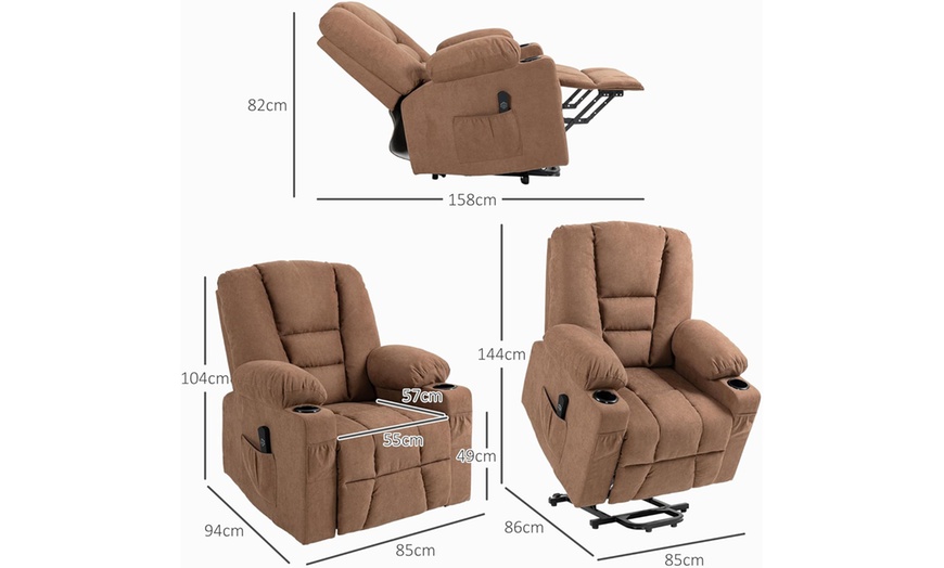 Image 6: HomCom Oversized Riser and Recliner Chairs in choice of colours