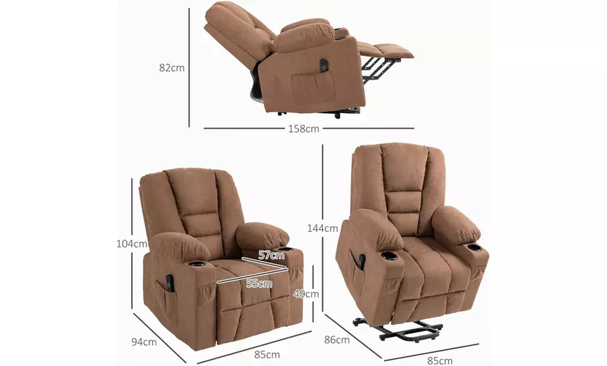 Image 6: HomCom Oversized Riser and Recliner Chairs in choice of colours