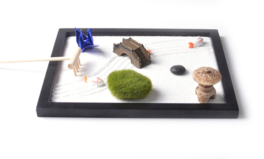 Image 2: Desktop Zen Garden Kit with Accessories