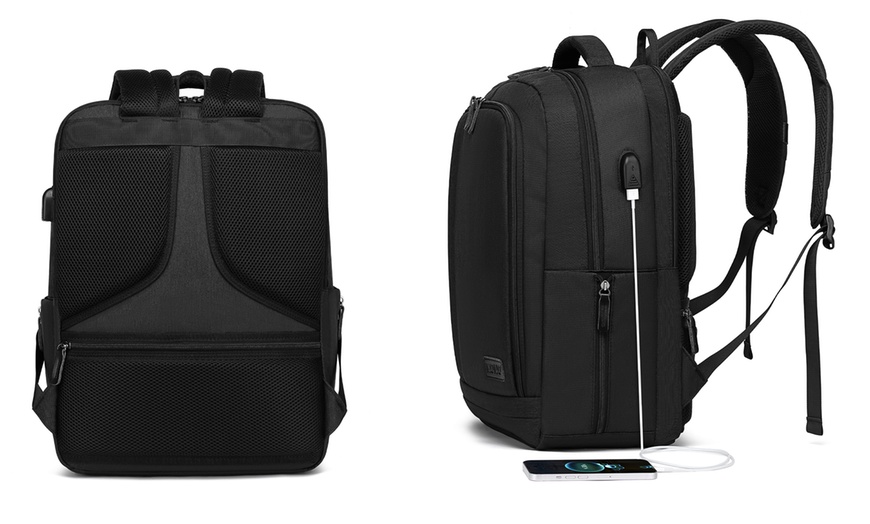 Image 4: Kono Multi-Compartment Backpack with USB Port