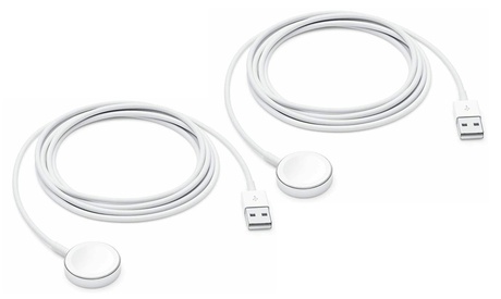 2-Pack For Apple Watch Series 2 3 4 5 6 Magnetic Charging Dock USB Cable Charger White