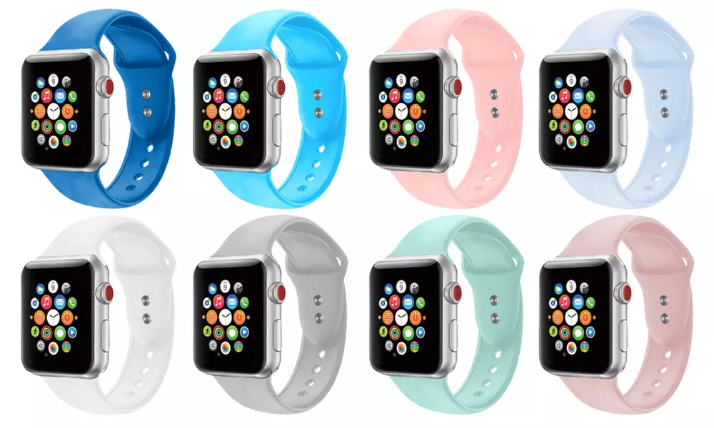 Silicone Sport Replacement Band for Apple Watch Series 1, 2, 3, 4, & 5 - Primary Image