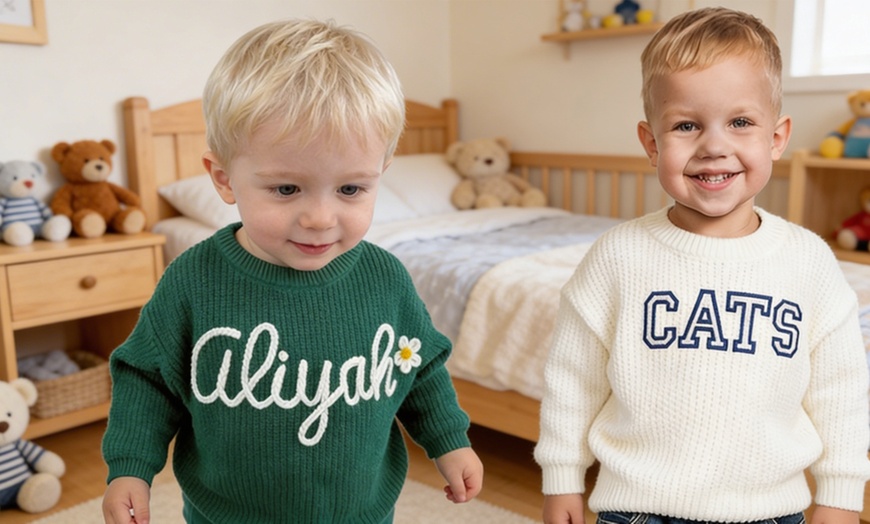 Image 4: Personalized Embroidered Baby Sweaters by Justyling Up to 82% Off