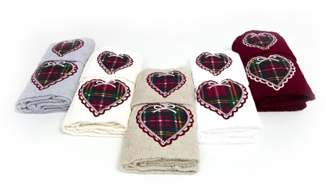 Set di 2 salviette Cuore disponibili in 5 colori