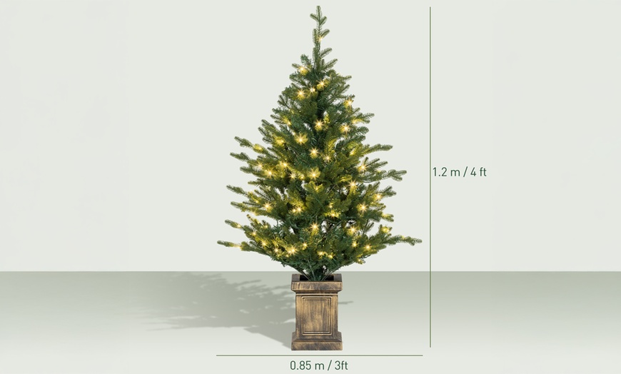 Image 6: HOMCOM 4ft Artificial Christmas Trees with Lights