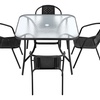 Image 23: Garden Rippled Tempered Glass Table Set