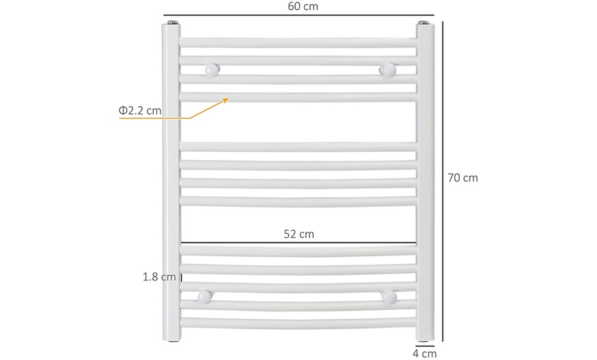 Image 15: Curved Heated Towel Rail