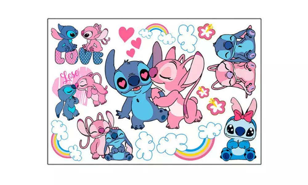 Autocollants muraux inspirés de l'univers Lilo & Stitch, modèles au choix - Second Medium