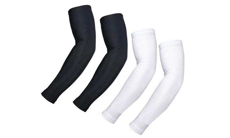 Image 6: 2 Pairs Quick Dry Arm Sleeves Cover Cycling Running Arm Cooling UV Protection
