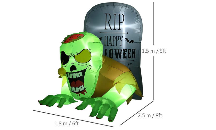 Image 43: HomCom Halloween Inflatable Decorations, Ghosts and Skeletons