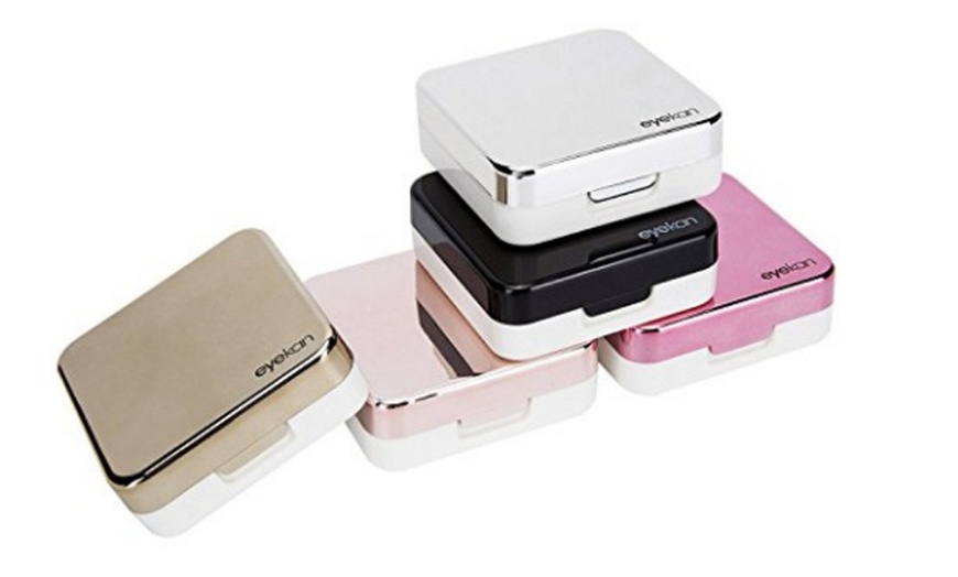 Image 4: Mini Contact Lens Travel Case Box Container Kit Set Holder With Mirror