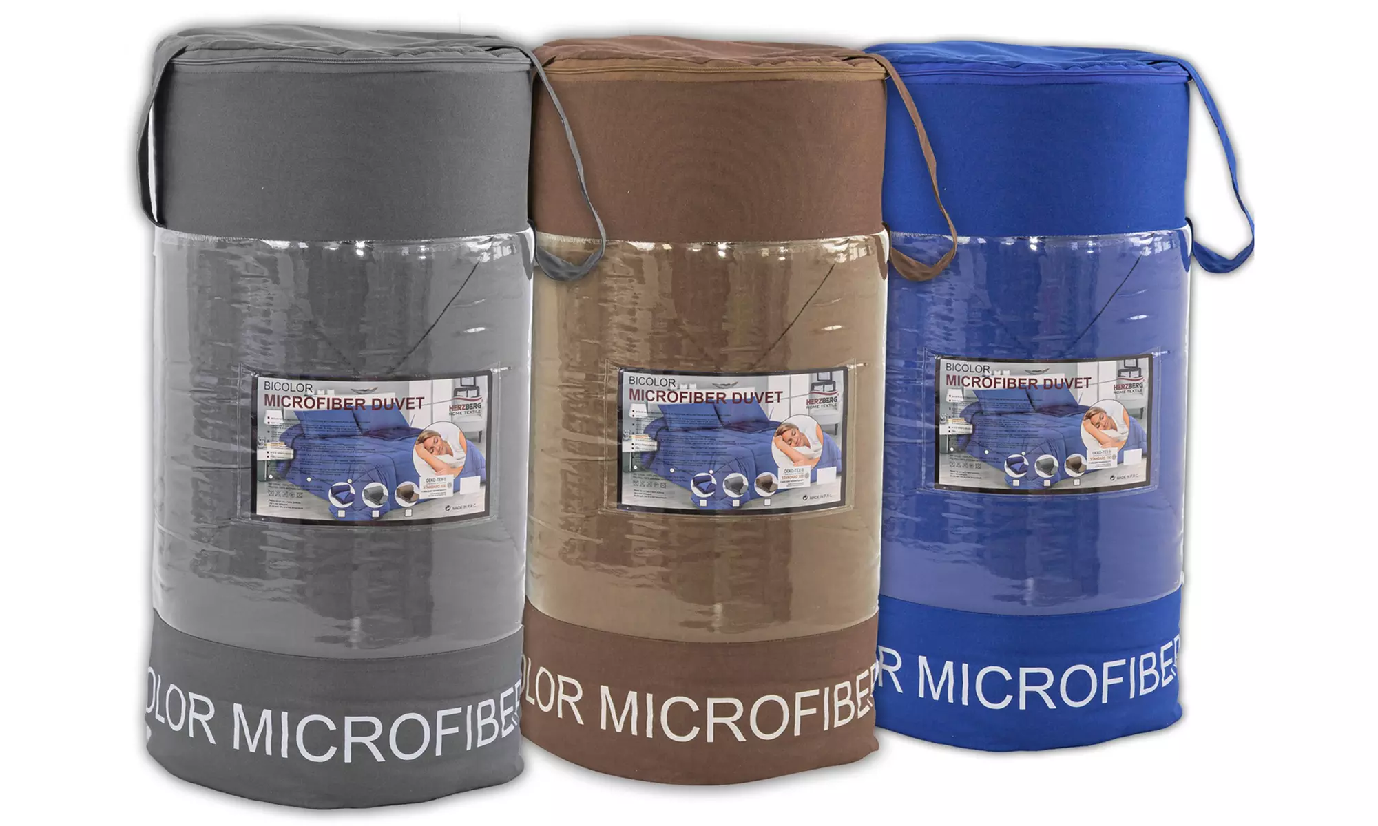Tweekleurig microvezeldekbed van Herzberg
