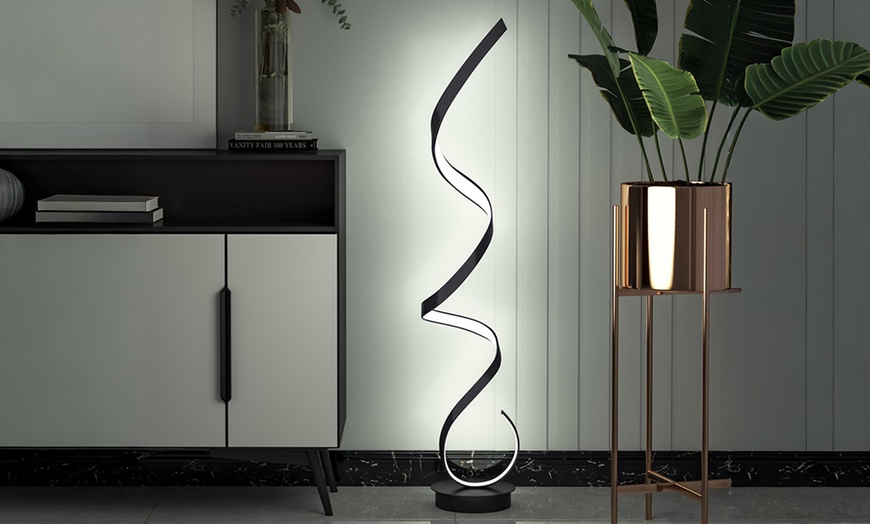 Image 3: Spiral LED Floor Lamp with Foot Switch