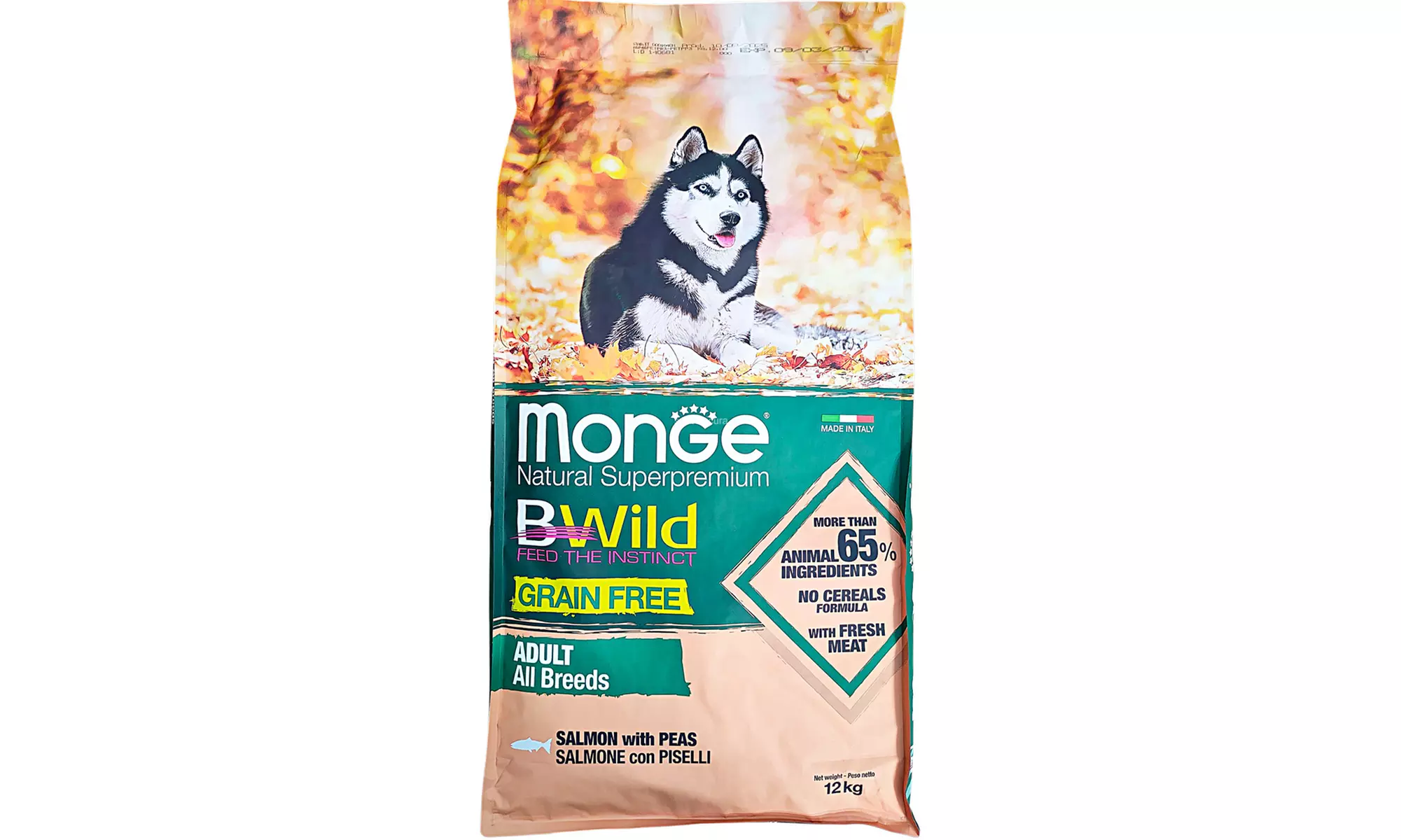 Alimento per cani cuccioli e adulti Monge Bwild Grain Free da 12 kg