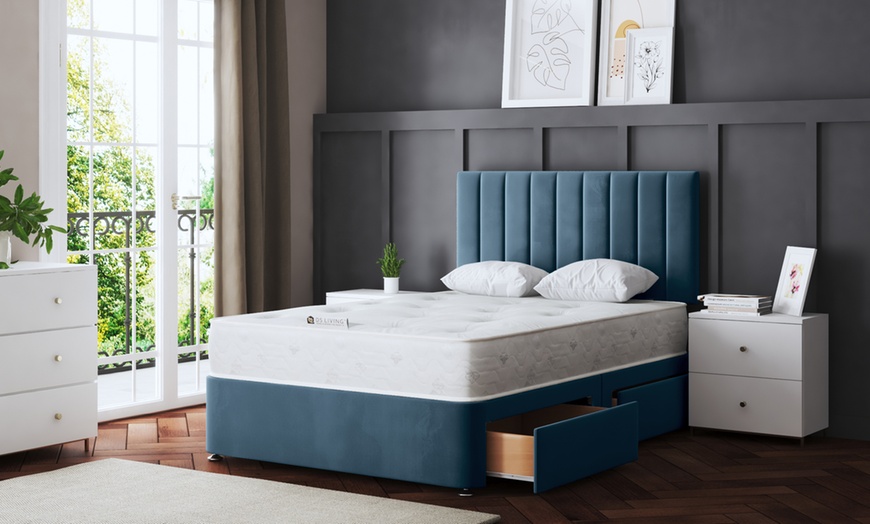 Image 20: Amelia Panel Divan Bed with Optional 2 or 4 Drawers