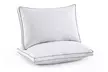 Peace Nest 2 Pack Quilted Goose Feather Down Pillow with Cotton Fabric - Second Medium