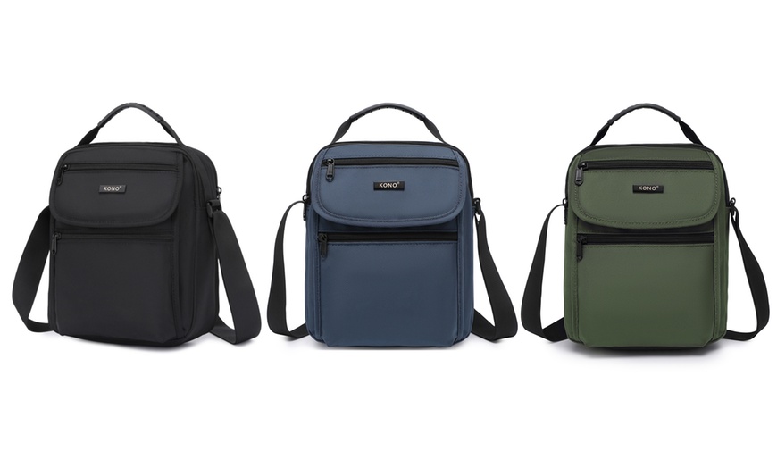 Image 1: Bolso bandolera resistente con múltiples bolsillos
