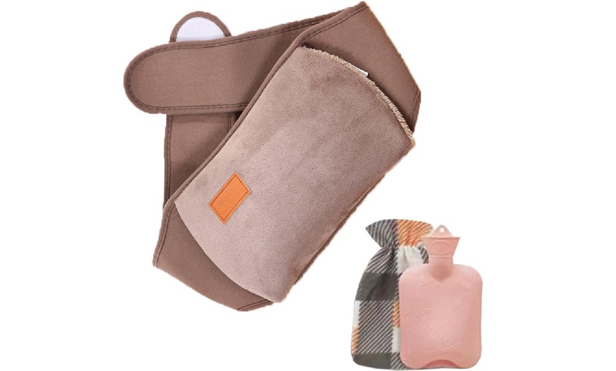 Image 7: Plain-Coloured Belt Cover with Hot Water Bag Set