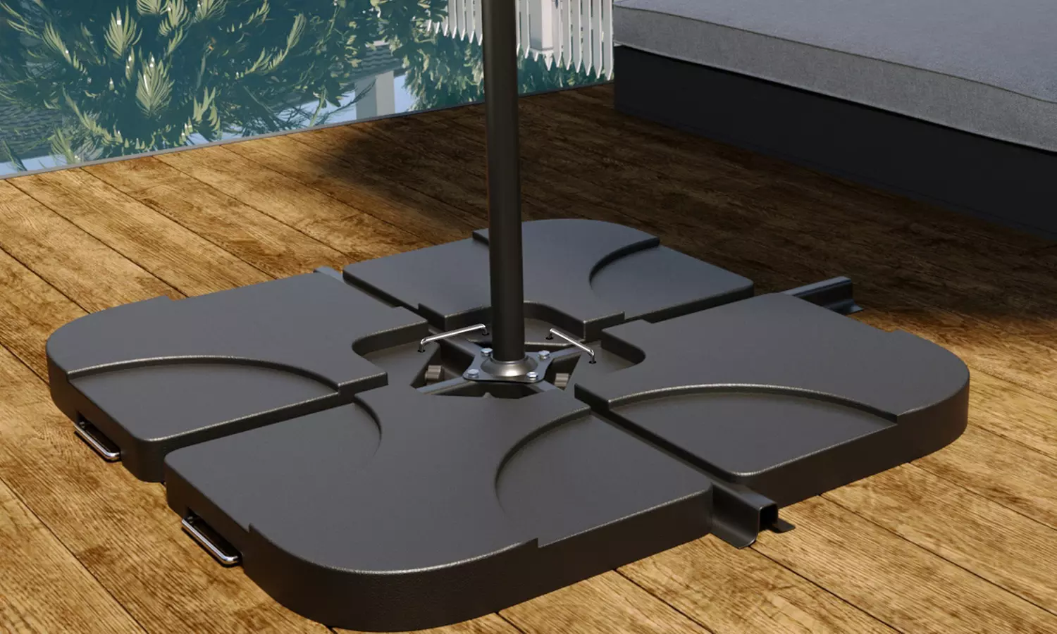 Set di 4 basi per ombrellone da giardino