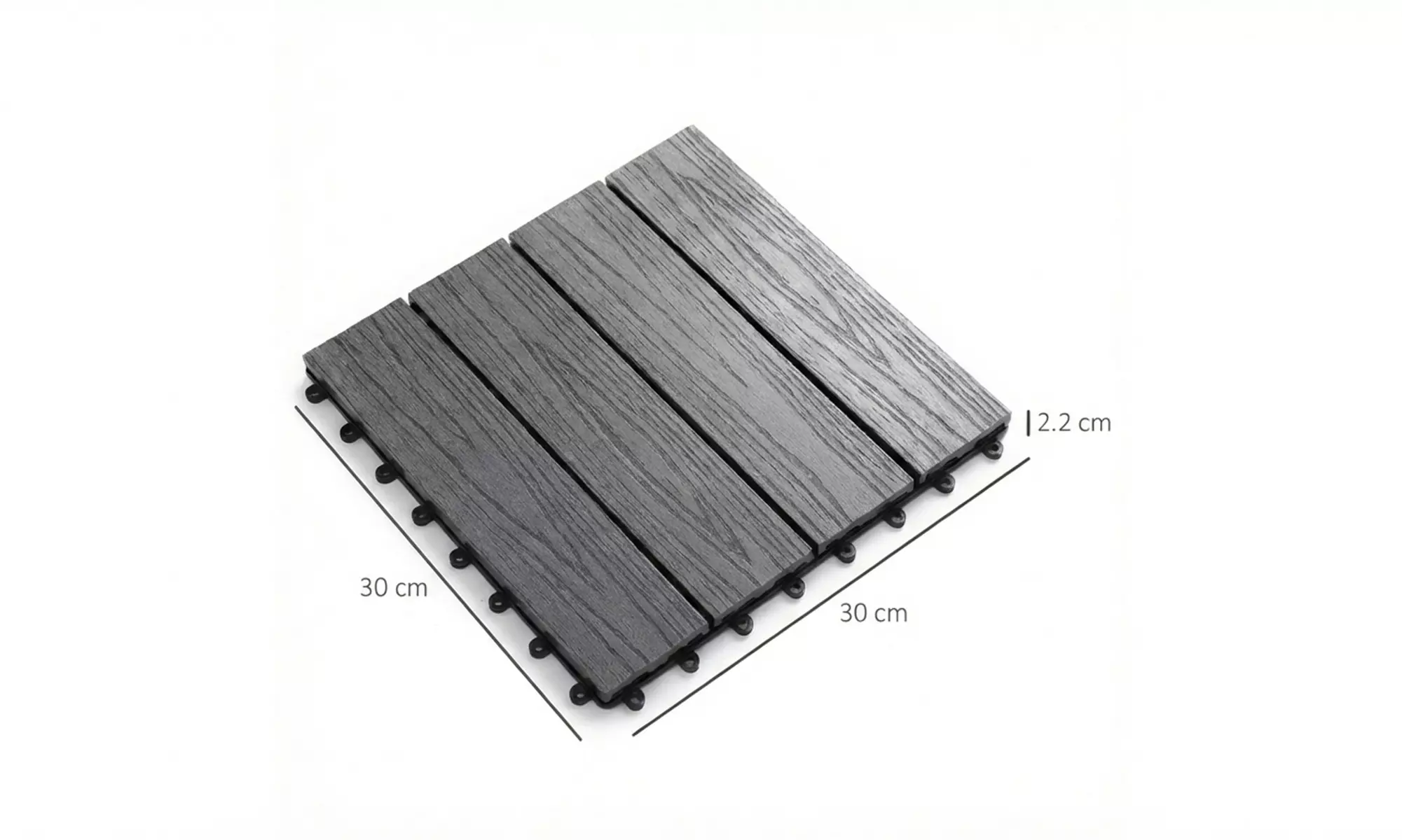 Outsunny Composite Interlocking Deck Tiles