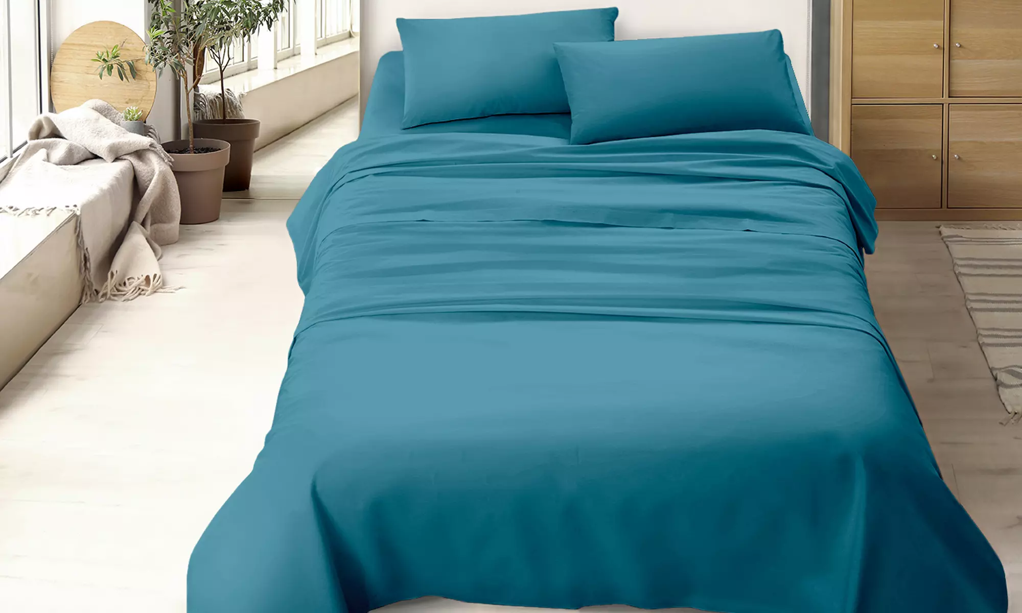 Completo lenzuola in 100% flanella di cotone