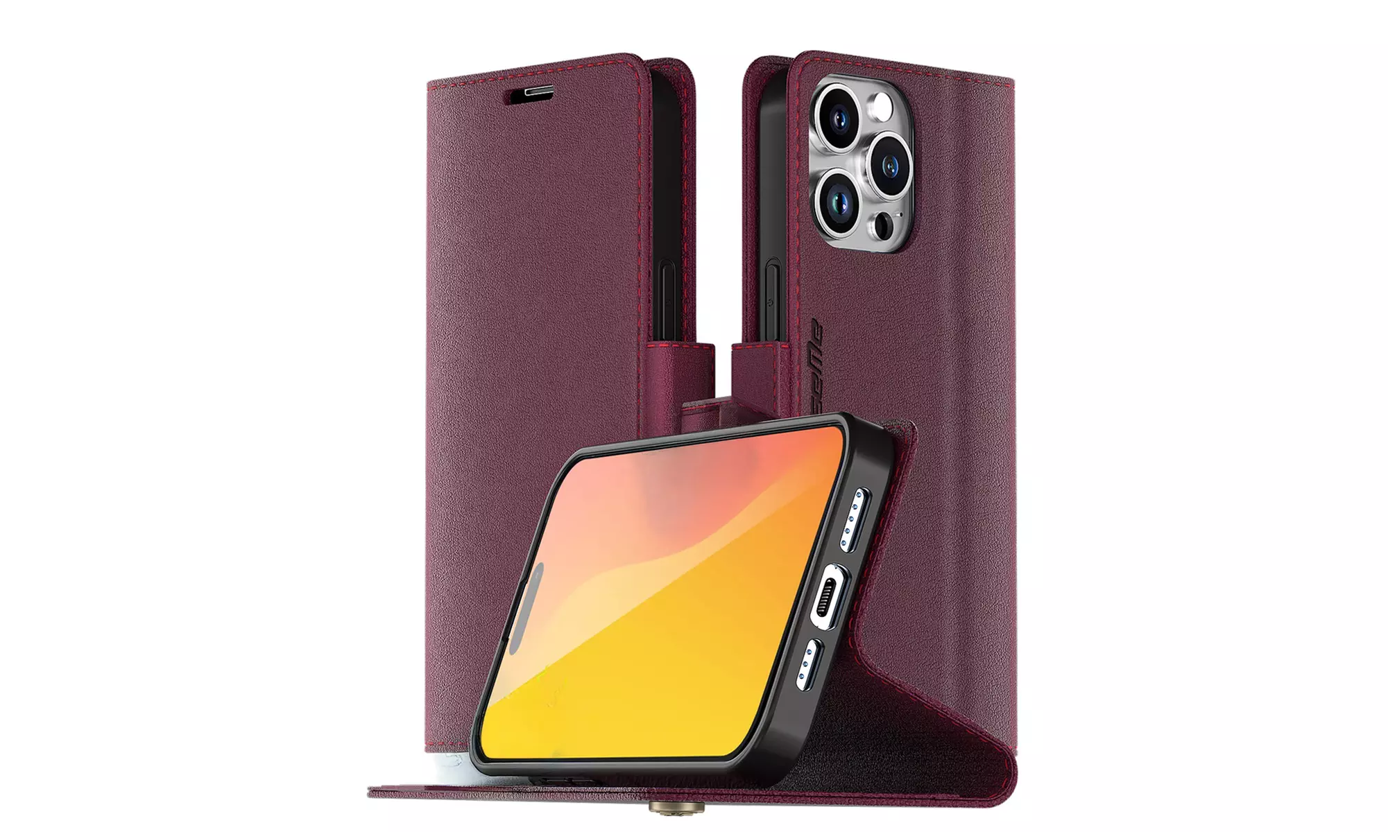 For iPhone 15 Pro Max 6.7 inch 2023 Case Leather Wallet  Flip Shockproof Cover
