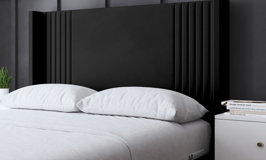 Image 14: Elara Winged Panel Bed in Various Sizes and Colours