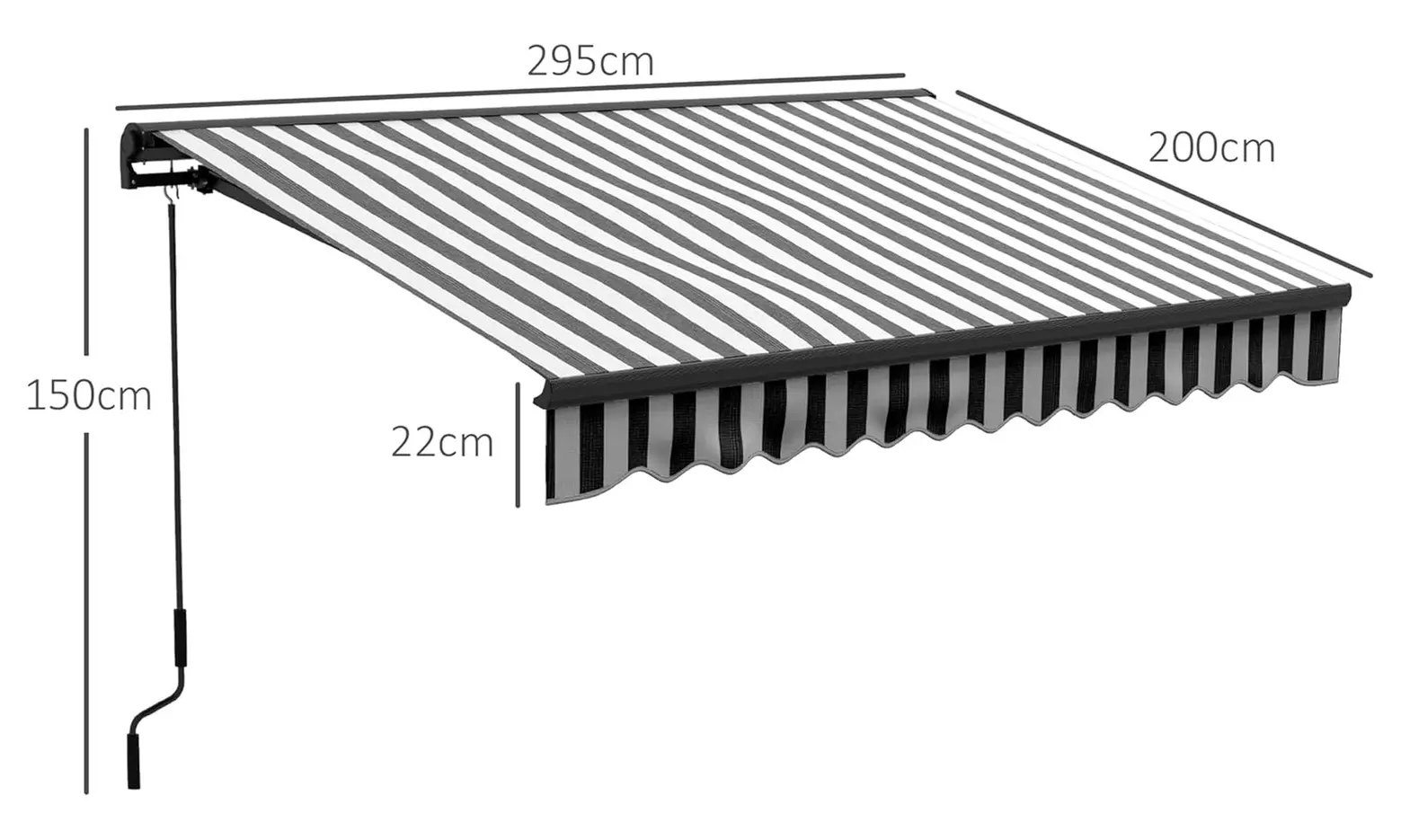 Outsunny 3 x 2m Electric Awning with Remote Controller