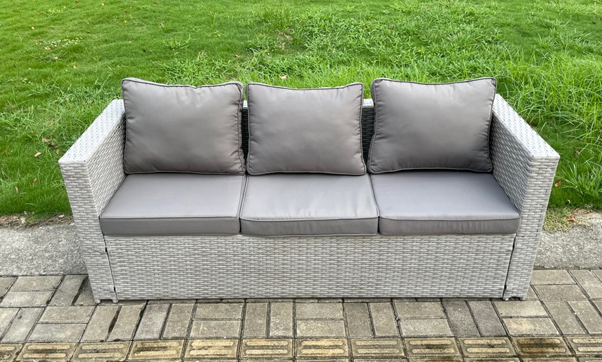 Image 2: Fimous Outdoor PE Rattan Garden Furniture Set