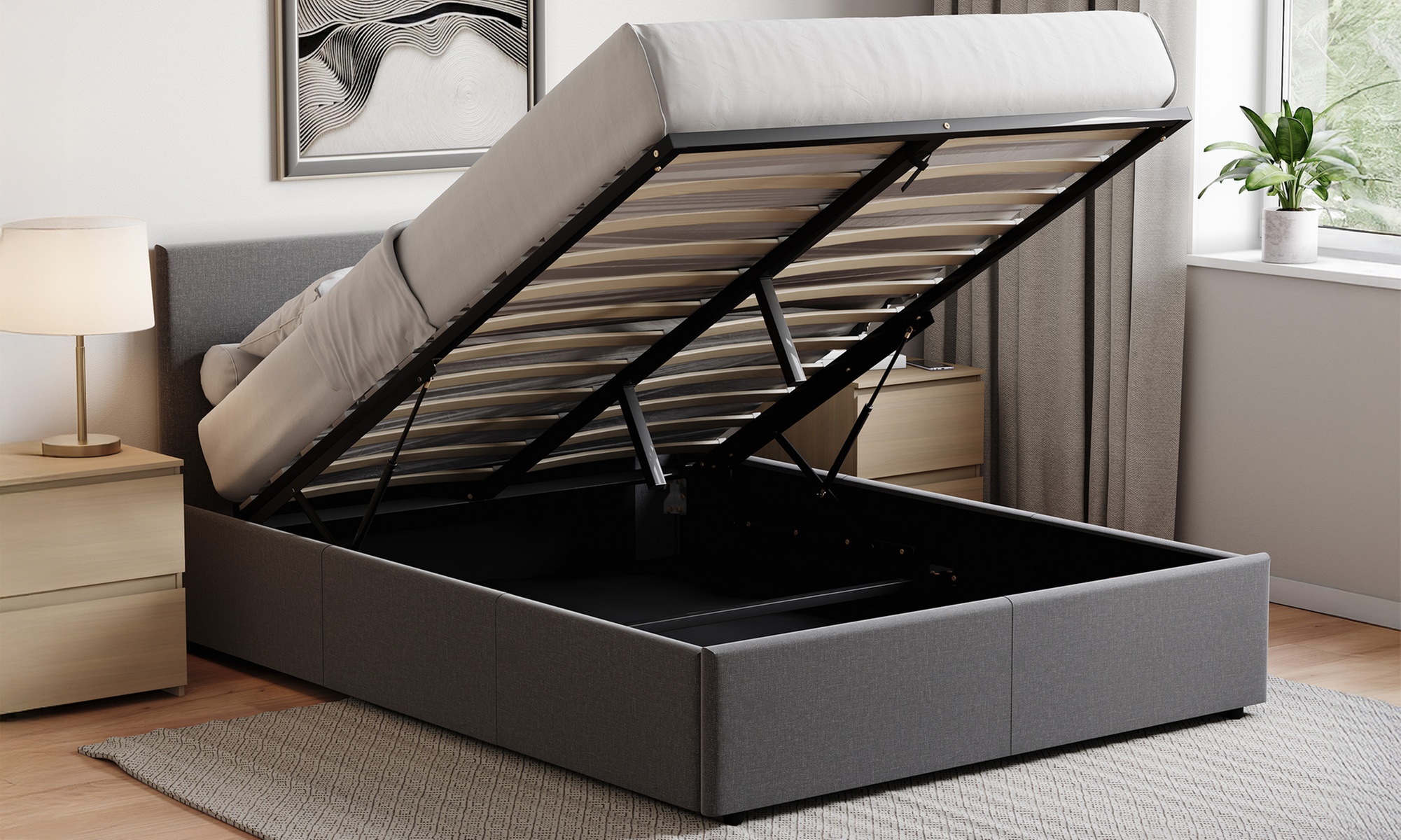 Veronica Fabric Ottoman Bed