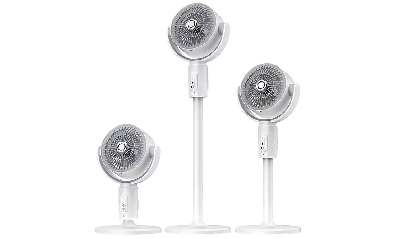 Ventilateur 3-en-1 sans fil et rechargeable avec hauteur ajustable