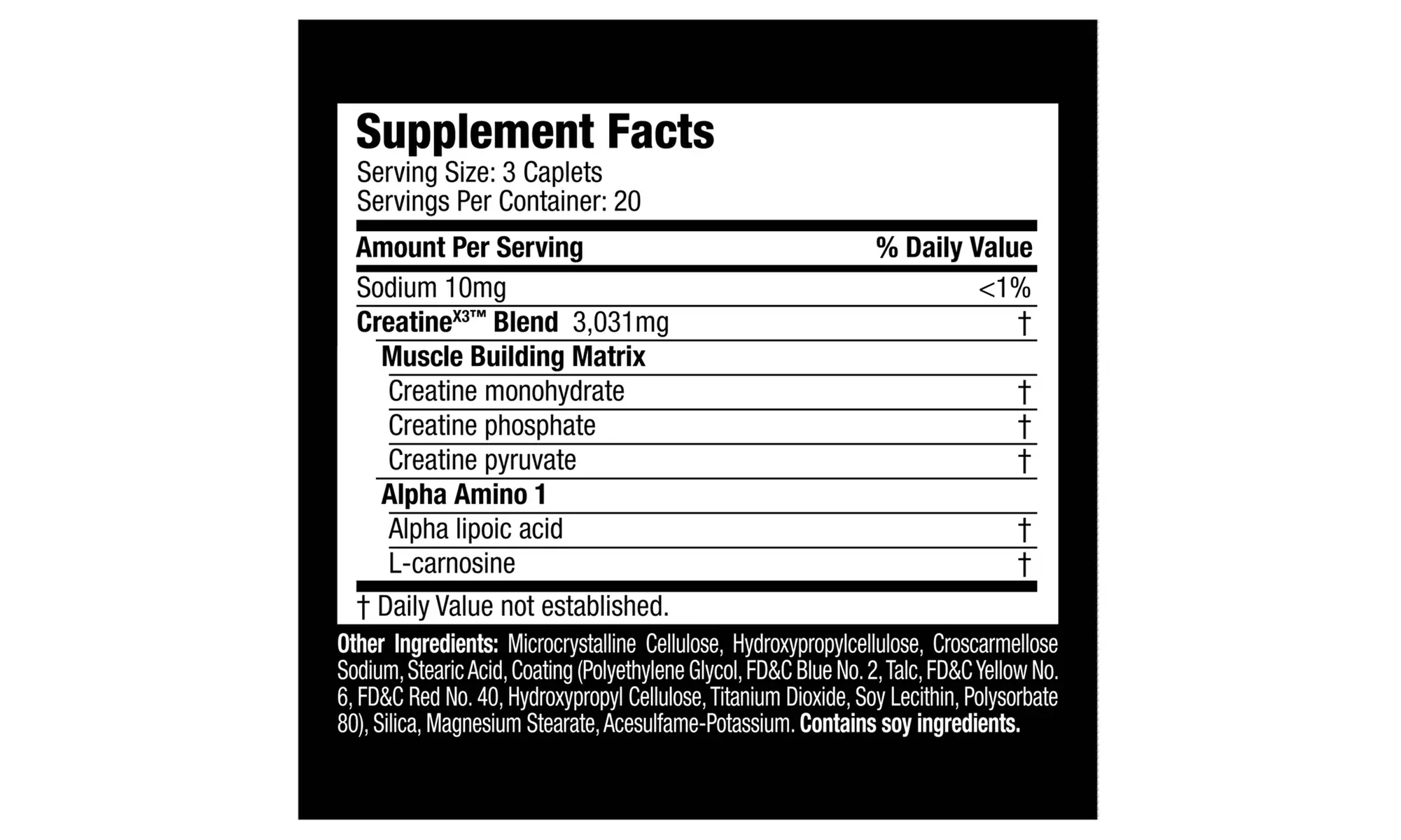 Six Star Creatine X3 Dietary Supplement (60-Count; 1- or 2-Pack) - Second Medium