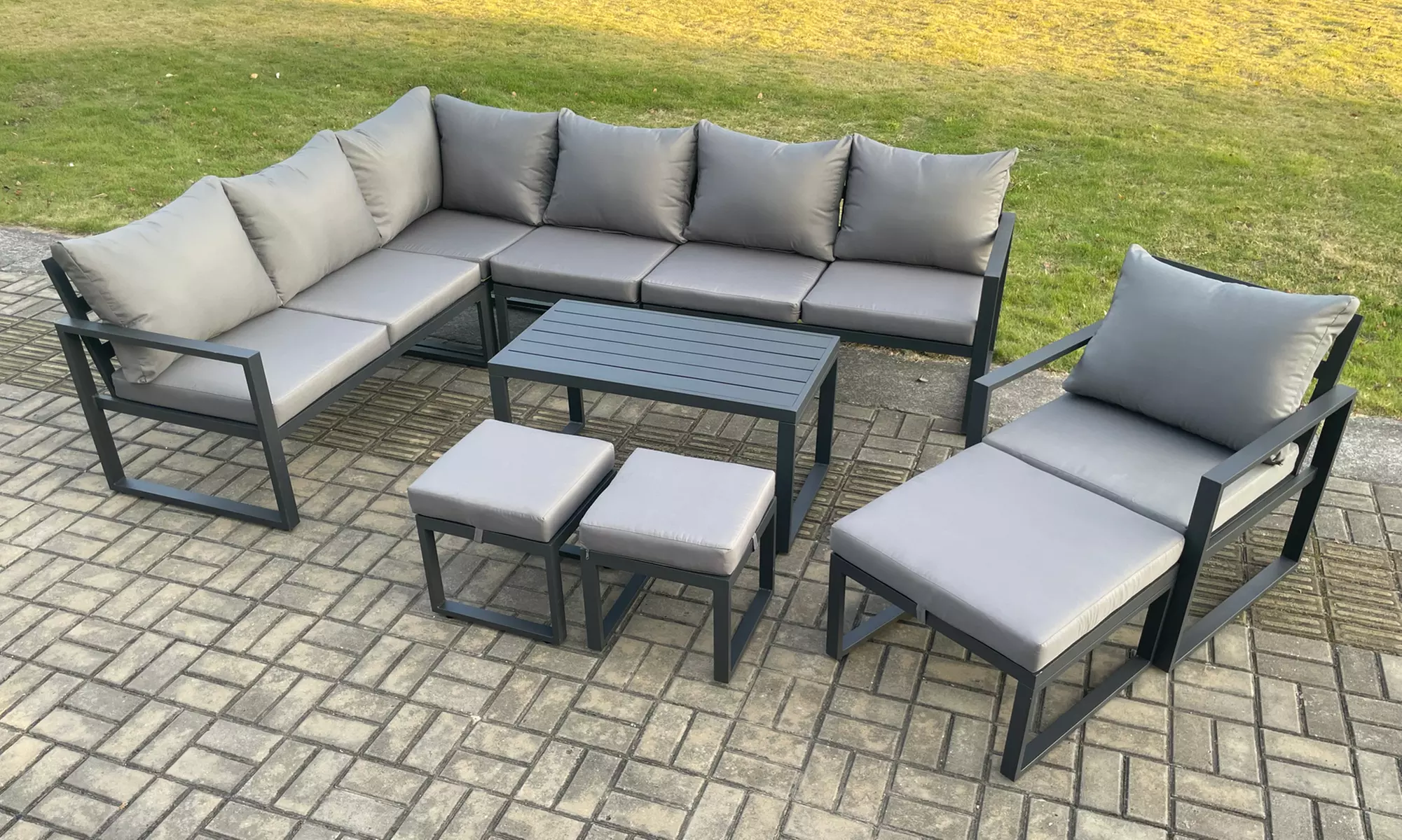 Fimous 10-Seater Aluminium Outdoor Lounge Sofa Set - Primary Image