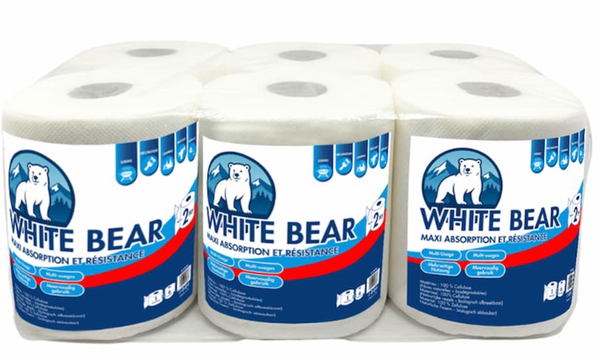 Image 4: Lot 6 rouleaux d'essuie-tout biodégradable 2 épaisseurs 