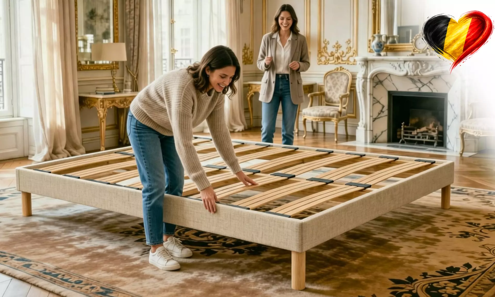 Ensemble sommier à lattes dynamiques et matelas à mémoire de forme