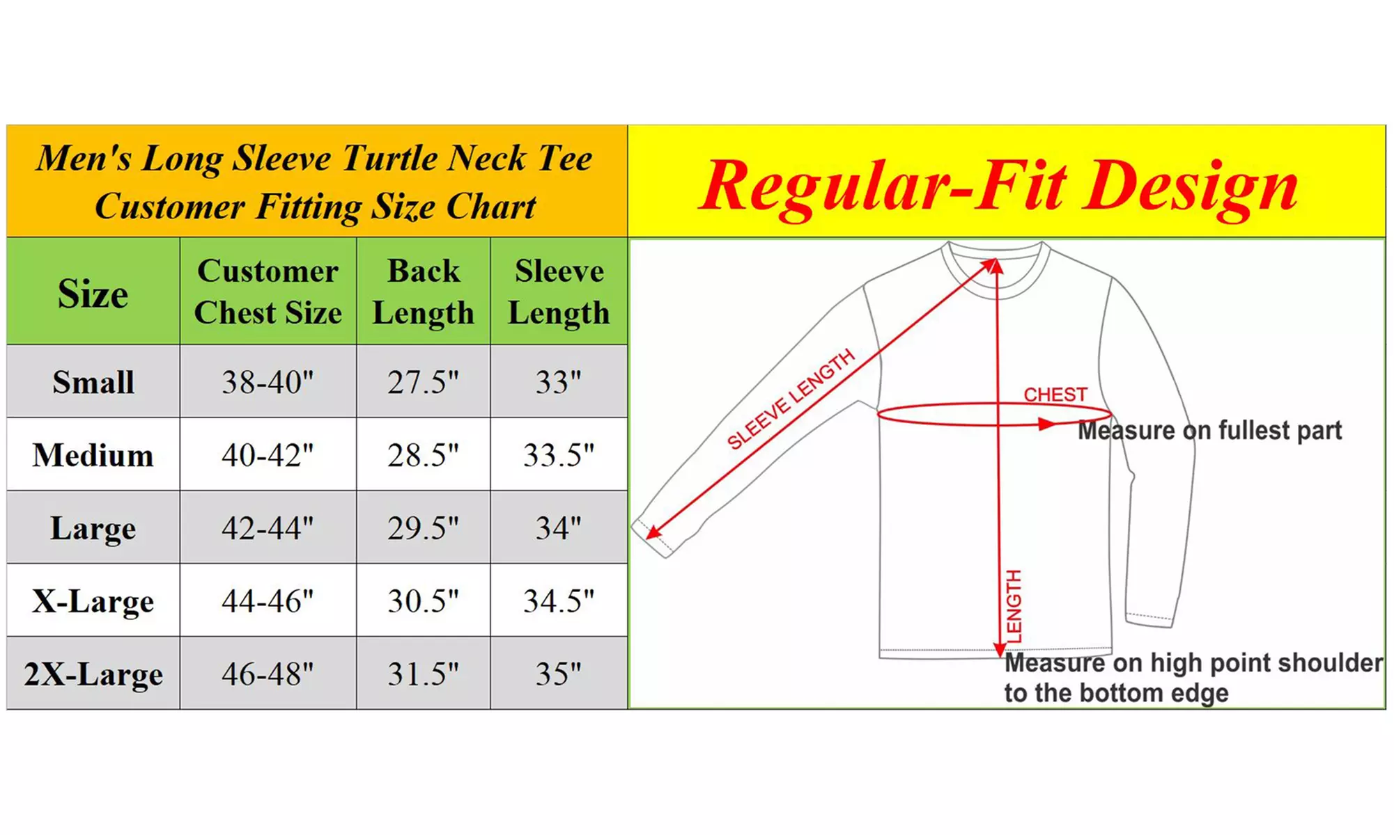 (3-Pack) Men's Long Sleeve Turtle Neck T-Shirt (Sizes, S to 2XL)