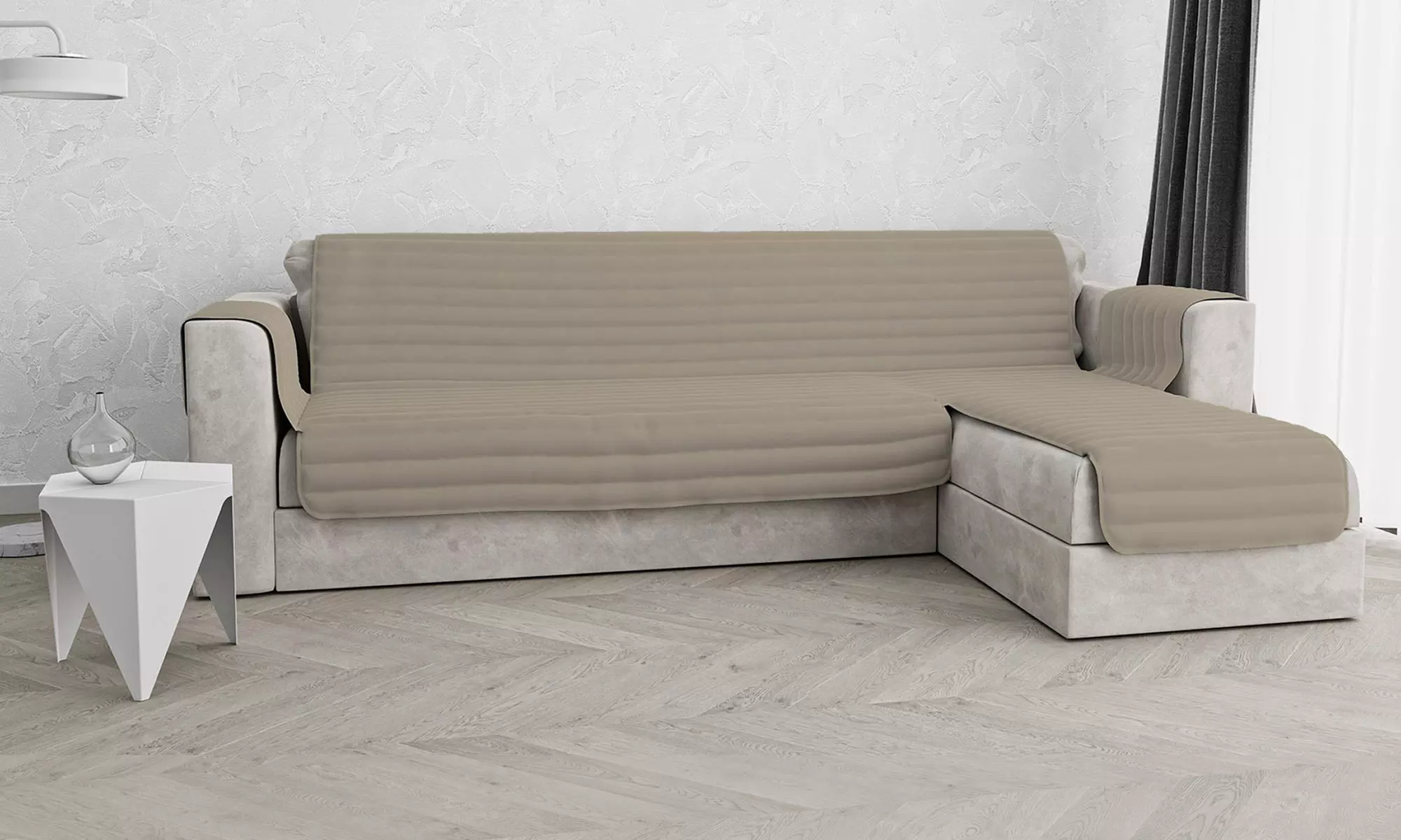 Copridivano trapuntato con penisola