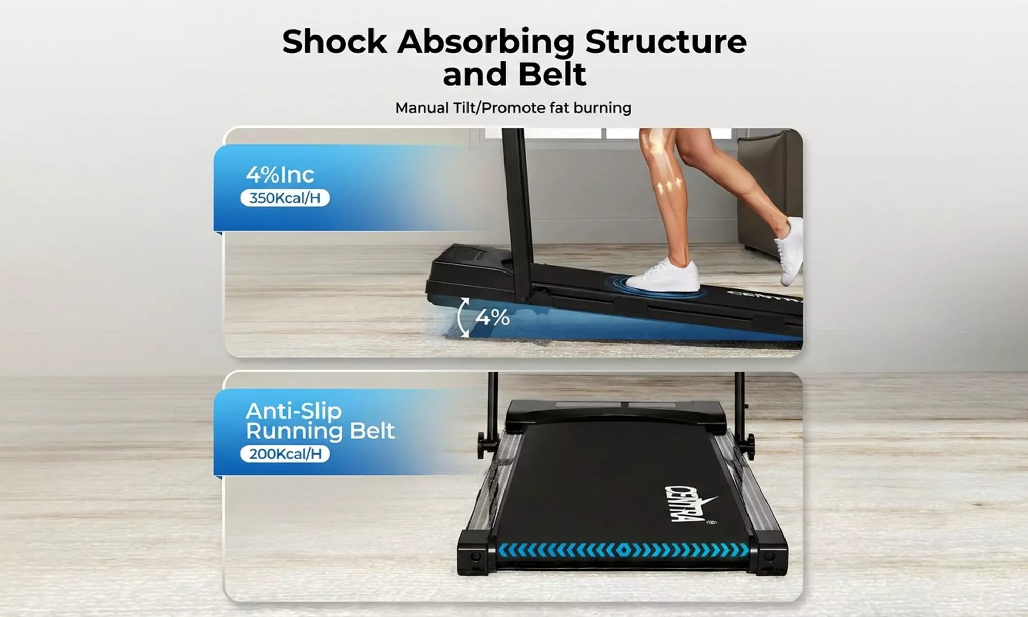 Centra Smart Foldable Home Treadmills With App Integration
