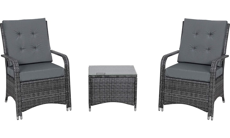 Image 6: Outsunny Rattan-Effect Bistro Set